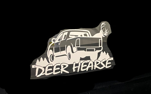 Deer Hearse Decal - White